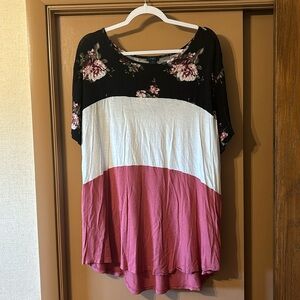 Pink/Black flower shirt
